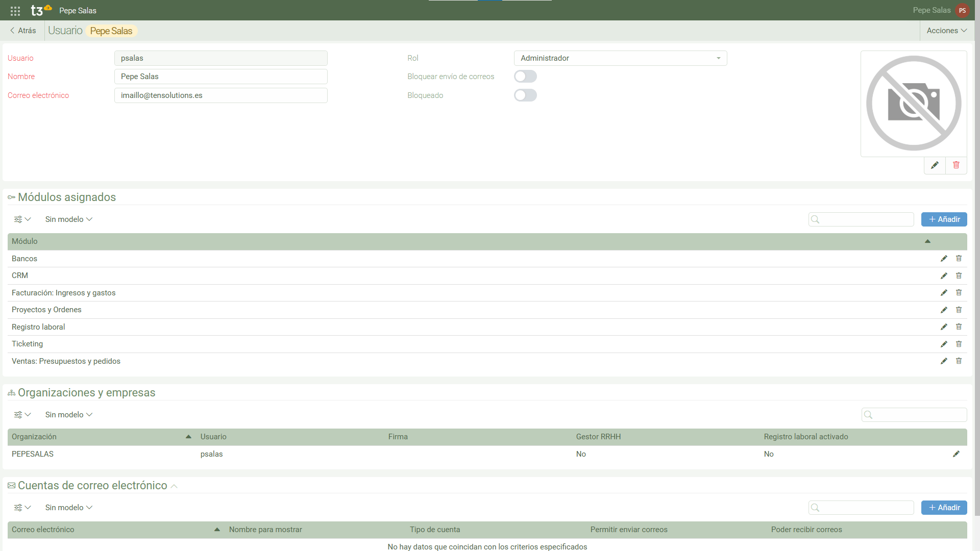 Apartat de creació d'usuaris pel procés d'afegir un nou usuari assessor T3